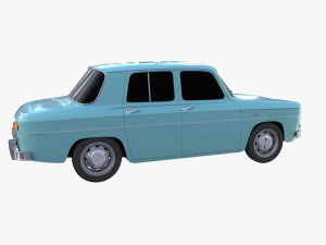 renault 8 light blue 3D Model