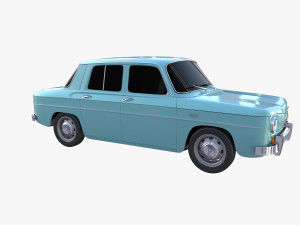 renault 8 light blue 3D 模型