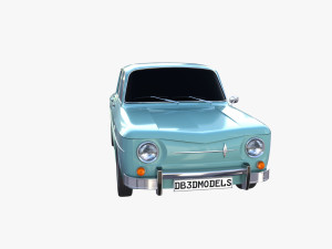 renault 8 light blue 3D 模型