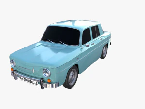 renault 8 light blue 3D Model