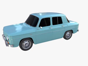 renault 8 light blue 3D Model