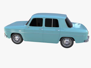 renault 8 light blue 3D Model