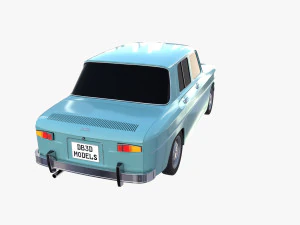 renault 8 light blue 3D Model
