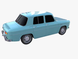 renault 8 light blue 3D Model