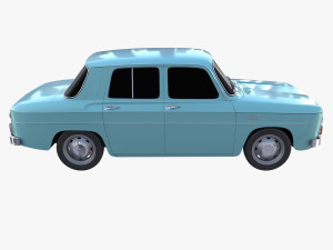 renault 8 light blue 3D 模型