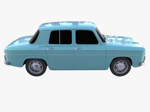 renault 8 light blue 3D Model
