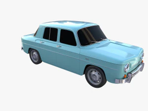 renault 8 light blue 3D Model