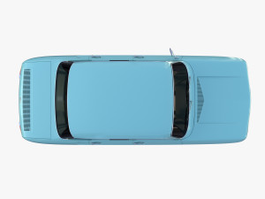 renault 8 light blue 3D 模型