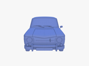renault 8 light blue 3D 模型