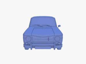 renault 8 light blue 3D Model