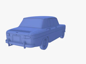 renault 8 light blue 3D Model
