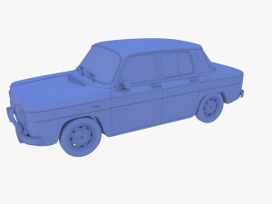 renault 8 light blue 3D 模型