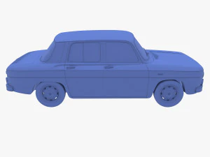 renault 8 light blue 3D Model