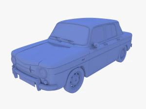 renault 8 light blue 3D Model