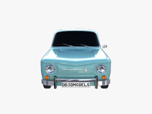 renault 8 light blue 3D 模型