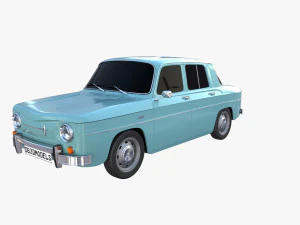 renault 8 light blue 3D Model