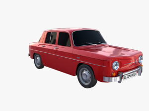 renault 8 red Modello 3D