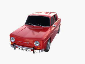 renault 8 red Modello 3D