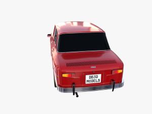 renault 8 red Modello 3D