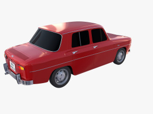 renault 8 red Modello 3D