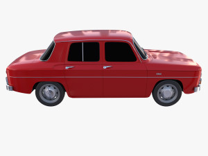 renault 8 red Modello 3D