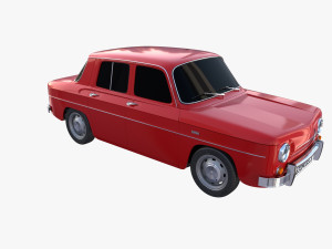 renault 8 red Modello 3D