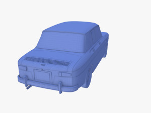 renault 8 red Modello 3D