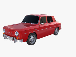 renault 8 red Modello 3D
