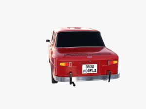 renault 8 red Modello 3D