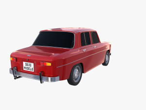 renault 8 red Modello 3D