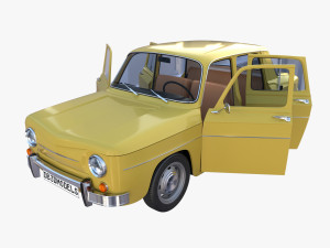 generic 60s european car with interior 3D Model