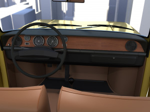 generic 60s european car with interior 3D Model