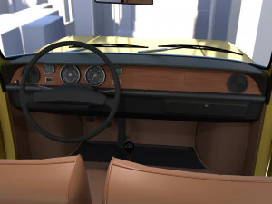 generic 60s european car with interior 3D Model