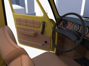 generic 60s european car with interior 3D Model