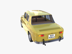 generic 60s european car with interior 3D Model