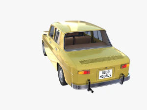 generic 60s european car with interior 3D Model
