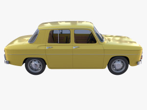 generic 60s european car with interior 3D Model