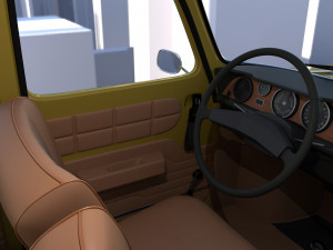 generic 60s european car with interior 3D Model