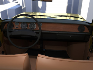 generic 60s european car with interior 3D Model