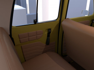generic 60s european car with interior 3D Model