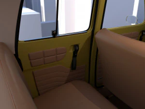 generic 60s european car with interior 3D Model