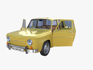 generic 60s european car with interior 3D Model