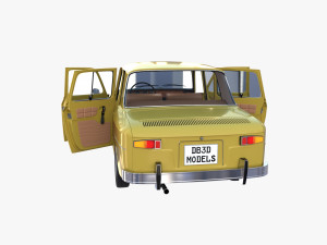 generic 60s european car with interior 3D Model