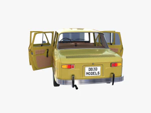 generic 60s european car with interior 3D Model