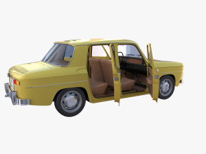 generic 60s european car with interior 3D Model
