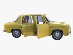 generic 60s european car with interior 3D Model