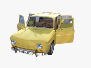 generic 60s european car with interior 3D Model