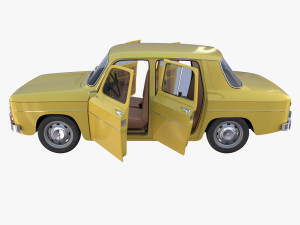 generic 60s european car with interior 3D Model