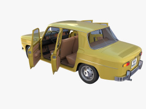 generic 60s european car with interior 3D Model
