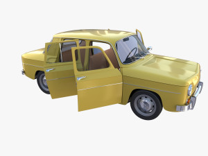 generic 60s european car with interior 3D Model